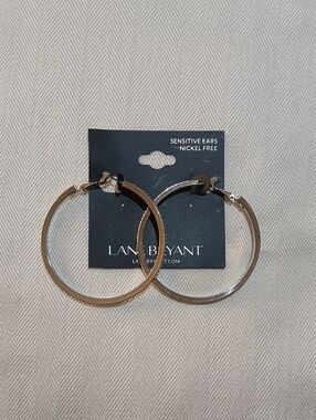 NWT Lane Bryant Hoop Earrings Classic Round Hoops Nickel Free - Silver tone